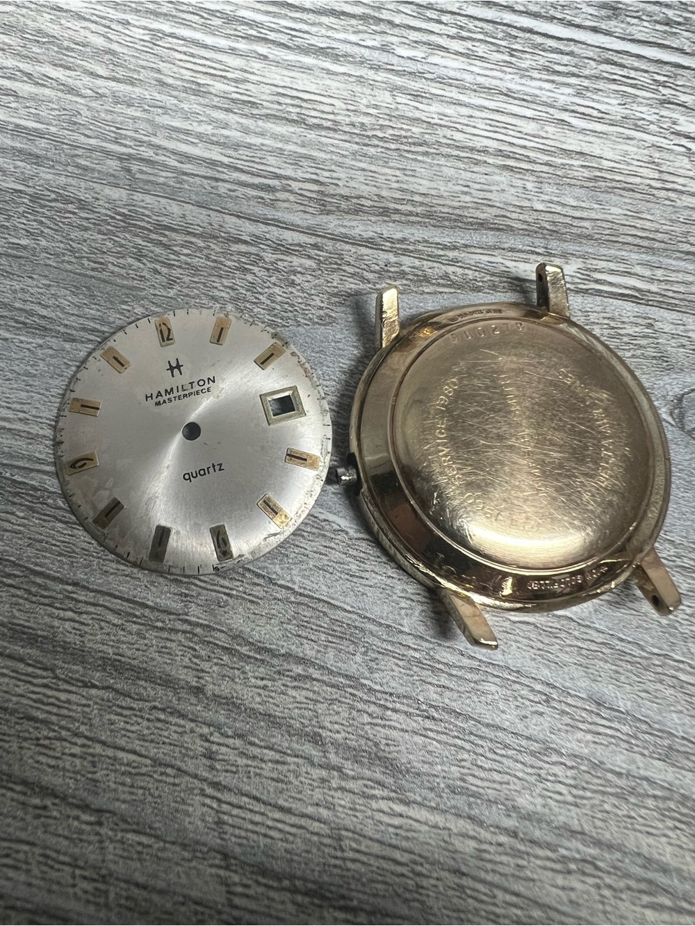 Hamilton Masterpiece Quartz Watch Dial and Gold-Filled Case